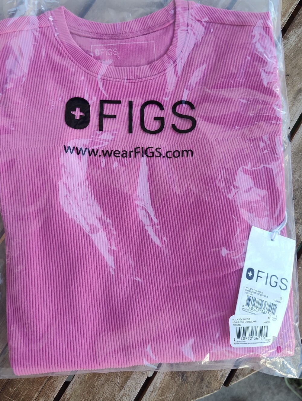 NWT Figs Lacey Ruffle Underscrub F*ing Pink